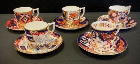 A set of five Royal Crown Derby coffee cans from the Curator’s collection including ‘Derby