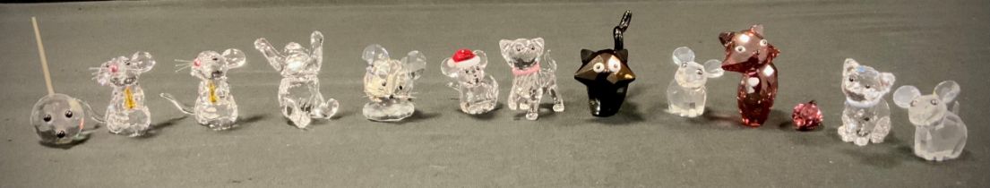 Swarovski Crystal and silmilar models - animal including black cat, red cat, playful kittens, mice
