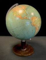 A mid-century globe table lamp, 50cm high.