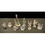 Swarovski Crystal and similar models - birds and other figures including Parrot, Mandarin Duck,