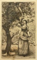 Thomas Riley (1856-1892), by and after, The Apple Gatherers, engraving, 28cm x 18cm.