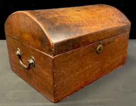 A 19th century mahogany Dome-top work box / jewellery box, brass handles to sides, 20cm high x 32.