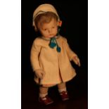 A 1920's German Art doll, attributed to Bing Brothers, the composition type head with painted