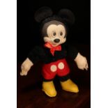 A 1940's/1950's Merrythought novelty Mickey Mouse, the pressed moulded face with painted features,