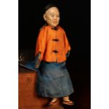 An early 20th century Chinese Door of Hope Mission 'Grandfather' doll, the painted papier-mâché head