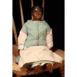 A Mayer & Sherratt (Staffordshire, England) painted composition shoulder head doll, the black