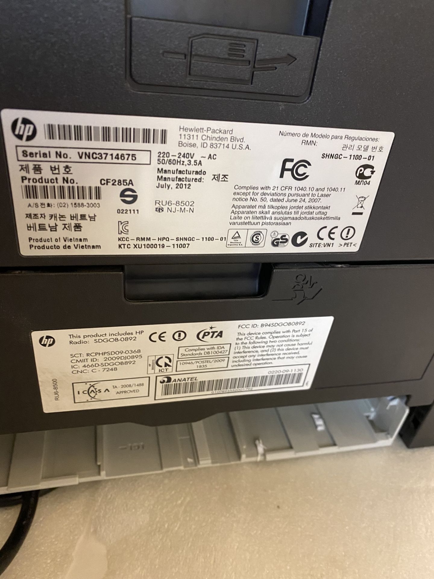 HP Laserjet Pro 400 M401dn Printer (paper jam error, see image) - Image 3 of 3