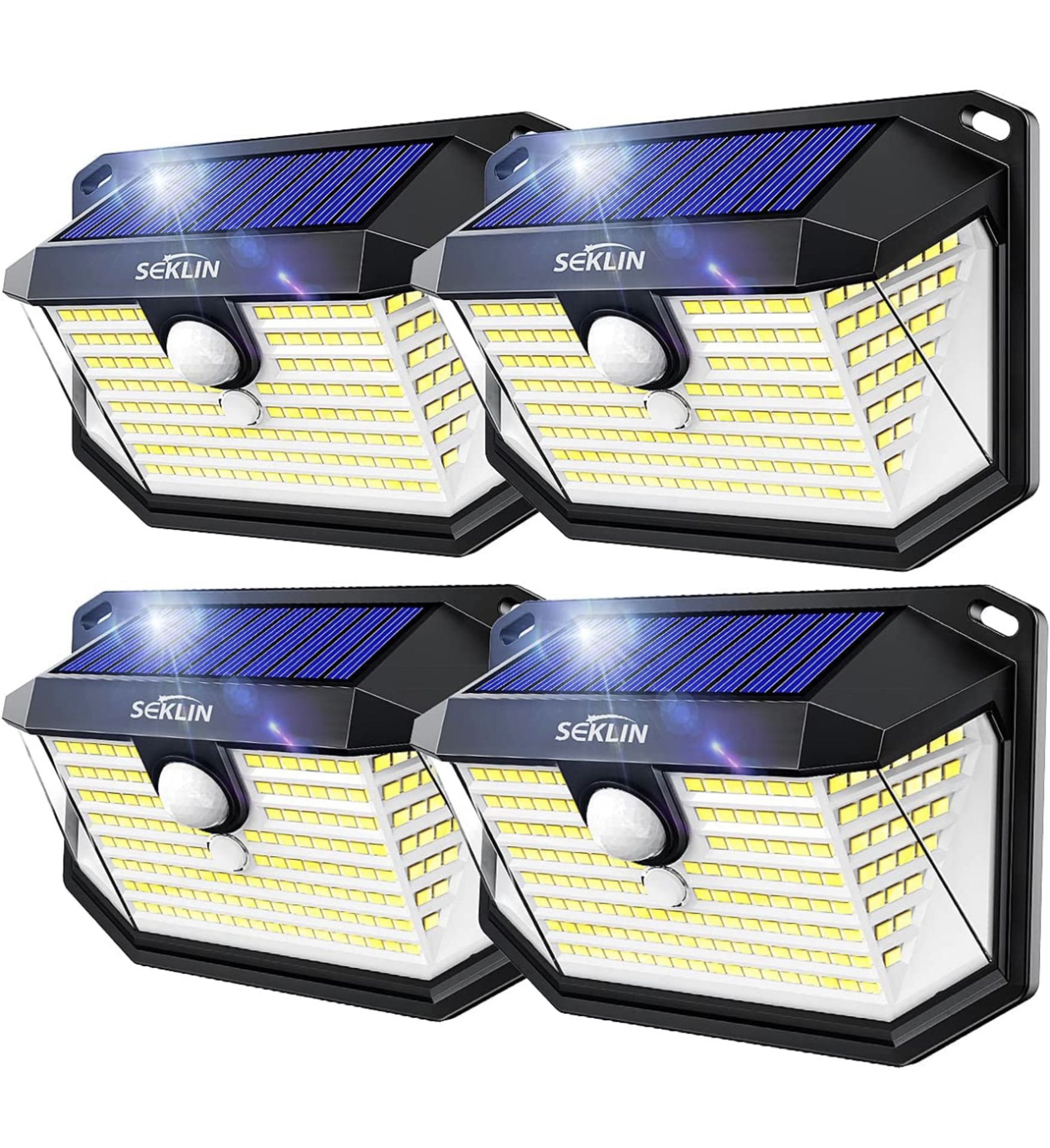 RRP £29.99 Outdoor Solar Lights 4-Pack 178 LED Solar Motion Sensor Security Lights