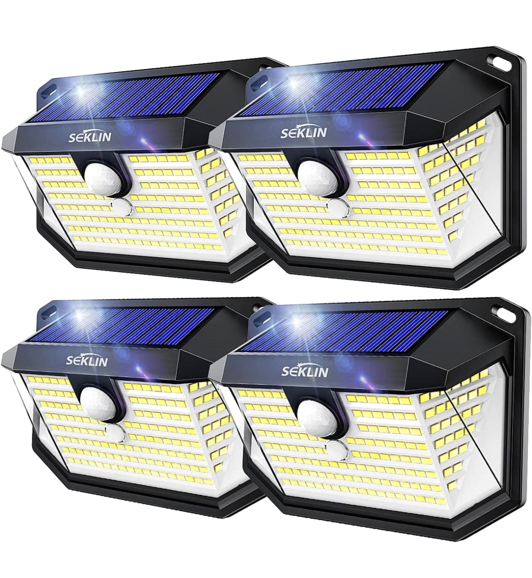 RRP £29.99 Outdoor Solar Lights 4-Pack 178 LED Solar Motion Sensor Security Lights