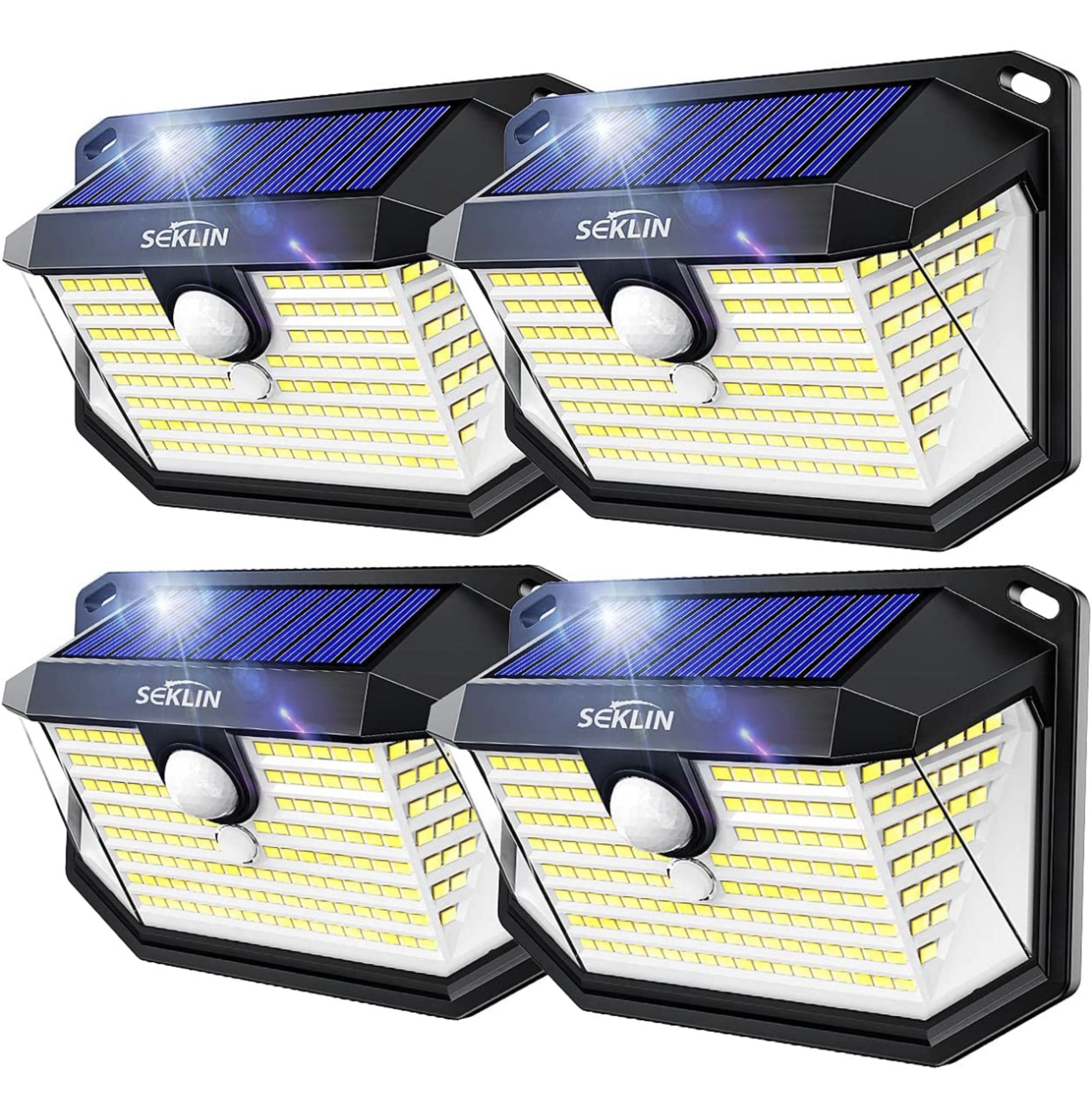 RRP £29.99 Outdoor Solar Lights 4-Pack 178 LED Solar Motion Sensor Security Lights