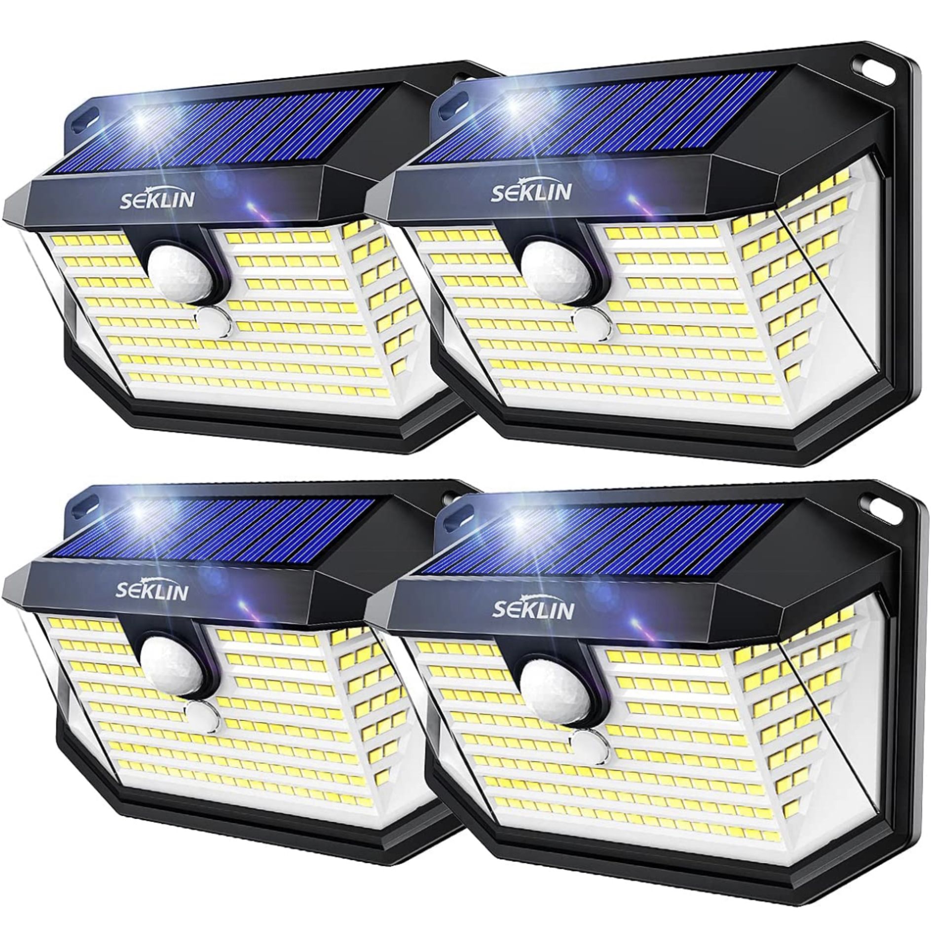 RRP £29.99 Outdoor Solar Lights 4-Pack 178 LED Solar Motion Sensor Security Lights