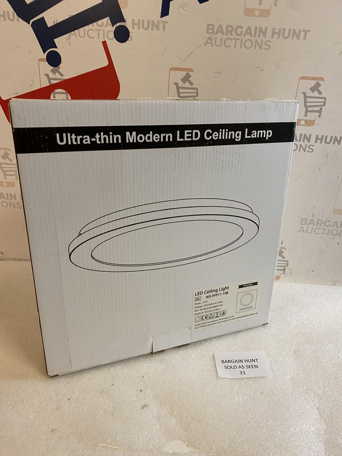 RRP £29.99 Padma LED Ceiling Light Ultra-Thin Flush Waterproof Chrome Light - Image 2 of 2