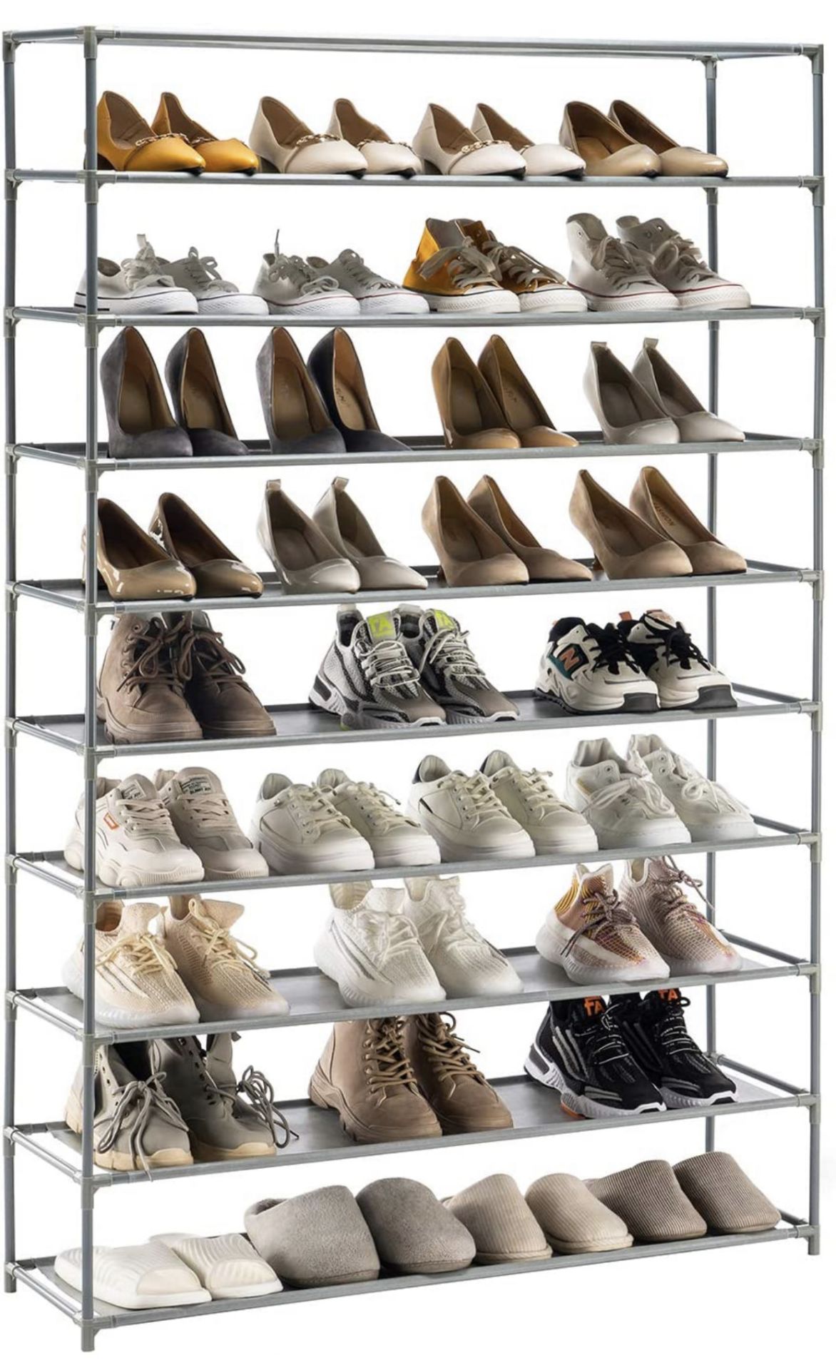 Youdenova 10-Tier Shoe Rack Storage Adjustable Metal Shoe Organiser RRP £28.99