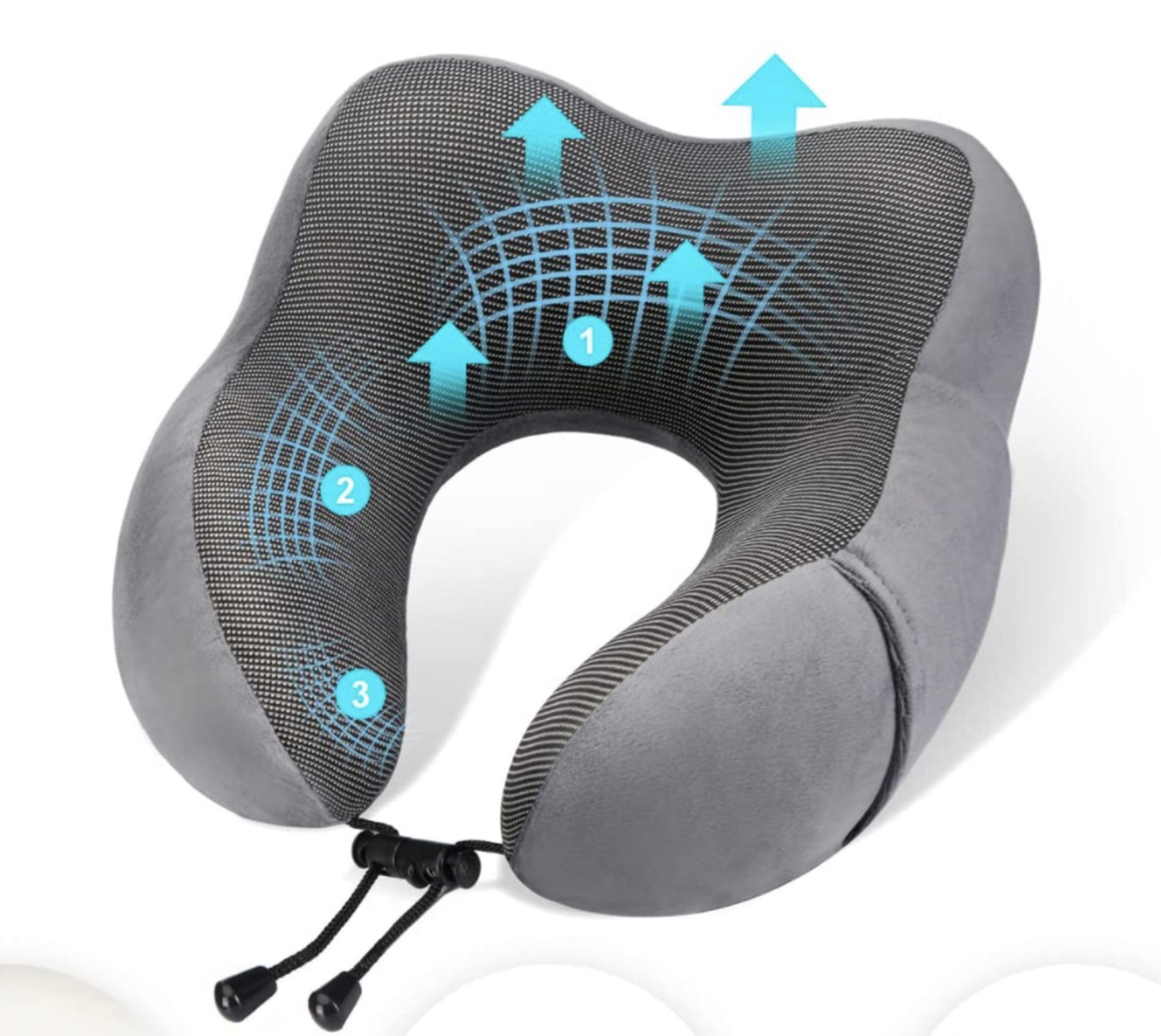 RRP £17.99 Eono Neck Pillow Memory Foam Travel Pillow Neck Support Travel Kit - Image 3 of 3