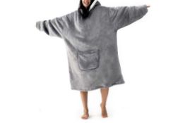 RRP £39.99 Hansleep Oversized Hoodie Blanket Sherpa Fleece Snuggle Warm Fluffy Hoodie