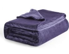 RRP £25.99 Bedsure Fleece Blanket Queen Purple Lightweight Cozy Luxury Throw, 90"x 90"