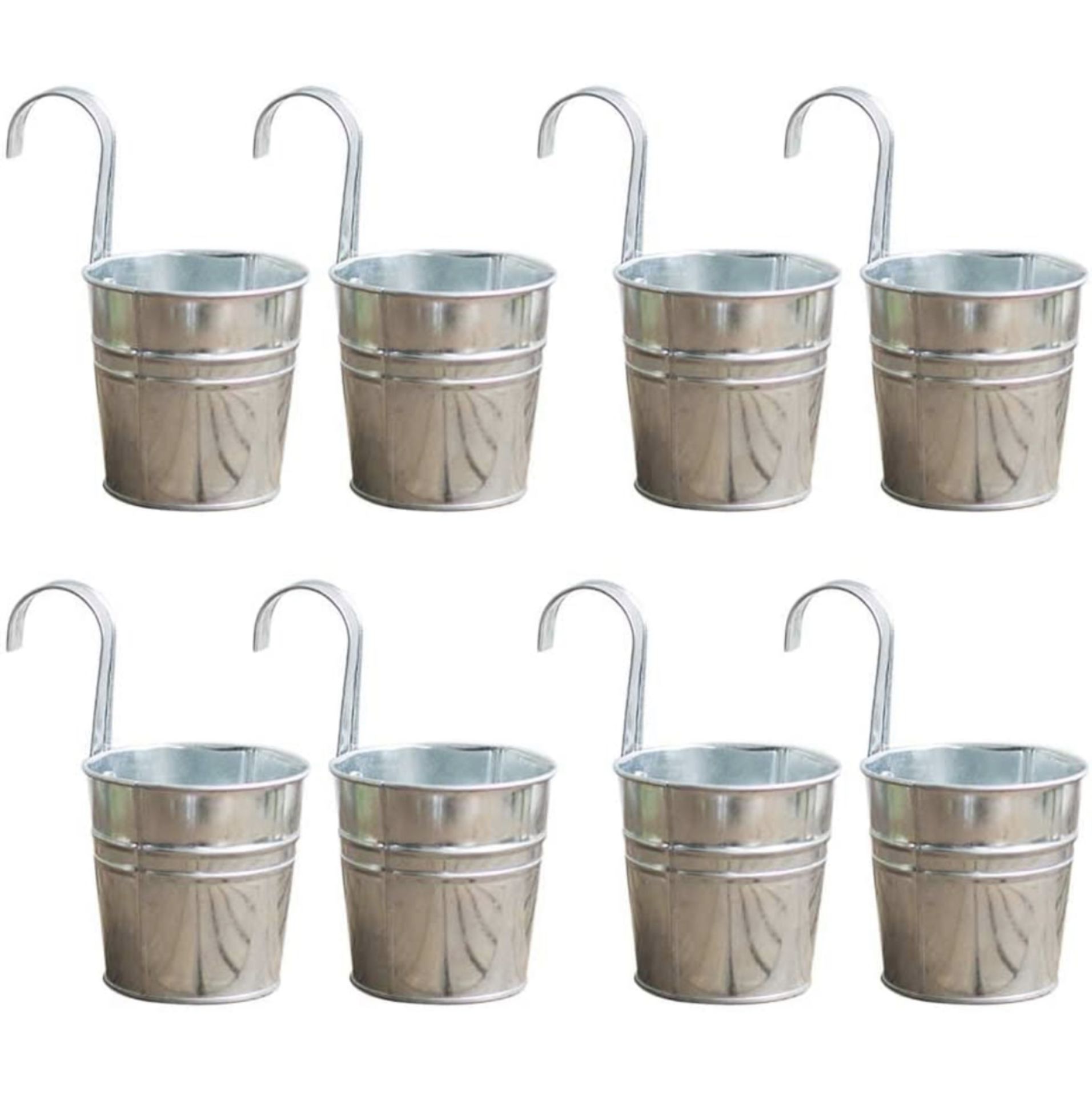 Wavel 8 Pcs Hanging Flower Pots with Hook, Metal Iron Bucket RRP £17.99