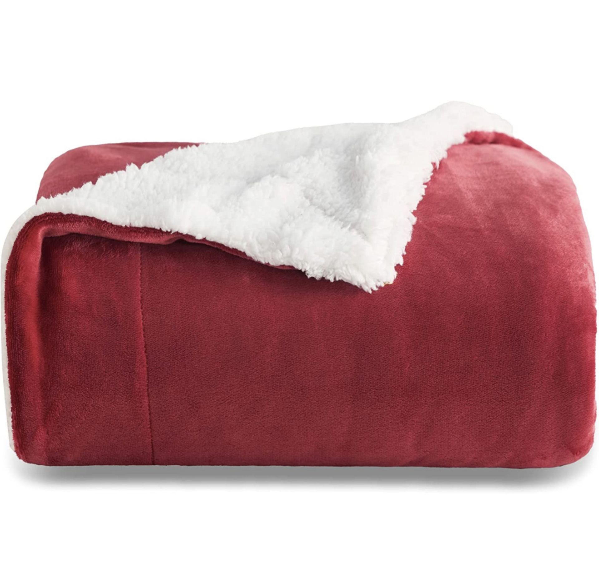 RRP £31.99 Bedsure Sherpa Fleece Throw Blanket Fluffy Microfibre Solid Blanket, 150 x 200cm