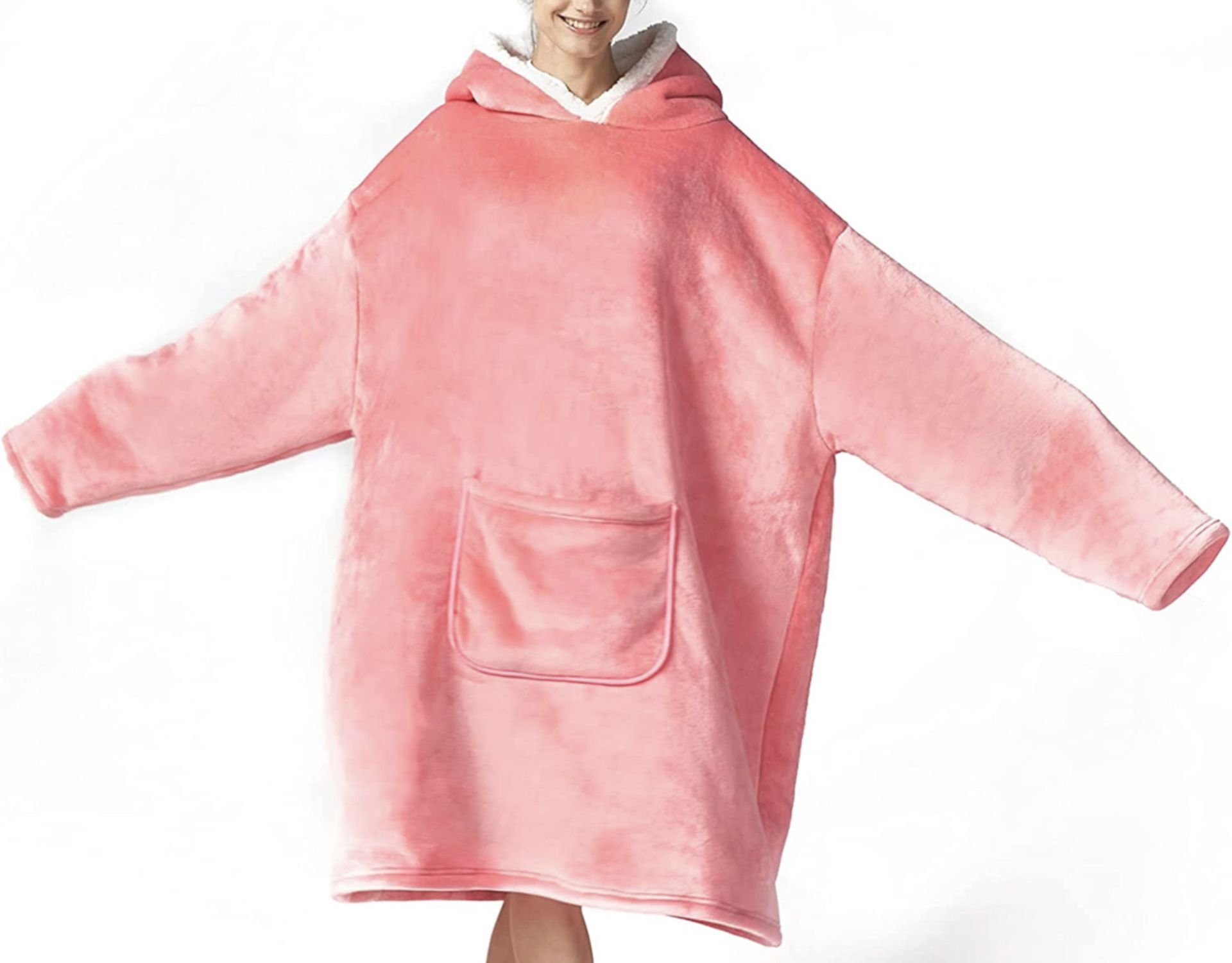 RRP £39.99 Hansleep Oversized Hoodie Blanket Sherpa Fleece Snuggle Warm Fluffy Hoodie