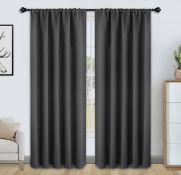 RRP £34.99 Floweroom Blackout Curtains Thermal Insulated Rod Pocket Curtains, 132cm x 213cm