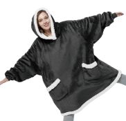RRP £28.99 Bedsure Oversized Hoodie Blanket Sherpa Fleece Snuggle Warm Fluffy Hoodie
