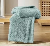 RRP £34.99 Bedsure Sherpa Fleece Throw Blanket Fluffy Fuzzy Jacquard Coral Blanket, 130 x 150cm