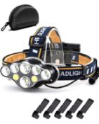 Victoper Head Torch Rechargeable 18000 Lumen LED Super Bright Headlight