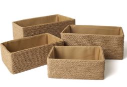 RRP £21.99 La Jolie Muse Storage Baskets Set of 4 Stackable Woven Baskets
