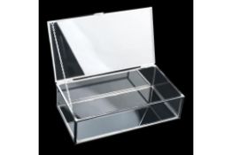 RRP £19.99 Homtone Silver Vintage Glass Lidded Box, Decorative Keepsake Display Organizer