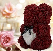 RRP £23.99 Artificial Flower Gifts Rose Flower Bear Handmade Teddy Bear