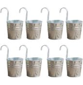 Wavel 8 Pcs Hanging Flower Pots with Hook, Metal Iron Bucket RRP £17.99