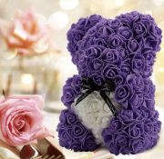 RRP £23.99 Artificial Flower Gifts Rose Flower Bear Handmade Teddy Bear