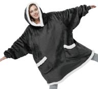 RRP £28.99 Bedsure Oversized Hoodie Blanket Sherpa Fleece Snuggle Warm Fluffy Hoodie