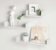 RRP £32.99 SONGMICS Floating Shelf Set of 3, Wall Shelves, 30/45/60 cm, Decorative Shelves