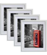 RRP £24.99 Petaflop 10x8 Photo Frames Matted White Classic 4-Pack