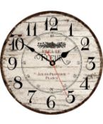 Toudorp 14" Wall Clock Wooden French Country Style Silent Wall Clock RRP £23.99
