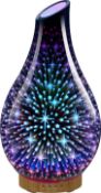 RRP £29.99 Glass Aromatherapy Essential Oil Diffuser, Humidifier Decorative Lamp
