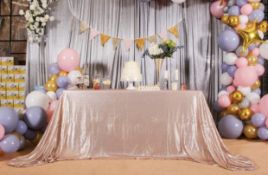 Eternal Beauty Sparkly Rectangle Sequin Tablecloth, 50" x 80" RRP £18.99