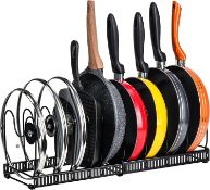 RRP £21.99 toplife Expandable Pans Organiser Rack, 10 Adjustable Compartments