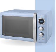RRP £99.99 Swan Retro LED Digital 20L Microwave Blue