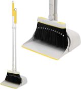 RRP £22.99 Jekayla Dustpan and Brush Set, Broom and Dust pan with Extendable Long Handle