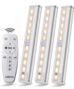 Ldopto Under Cabinet LED Lights with Remote Control, 3-Pack RRP £24.99