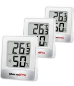 RRP £20.99 ThermoPro TP49-3 Digital Room Thermometer 3-Pack Indoor Hygrometer