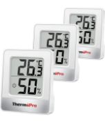 RRP £20.99 ThermoPro TP49-3 Digital Room Thermometer 3-Pack Indoor Hygrometer