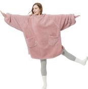 RRP £29.99 Bedsure Oversized Hoodie Blanket Fluffy Fleece Snuggle Warm Fluffy Hoodie