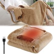 RRP £19.99 BomKra USB Electric Wrap Shawl Flannel Soft Wearable Blanket