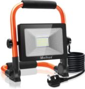 RRP £26.99 MEIHUA 35W LED Work Light 3000LM Job Site Light Plug in Folding Stand Work Light