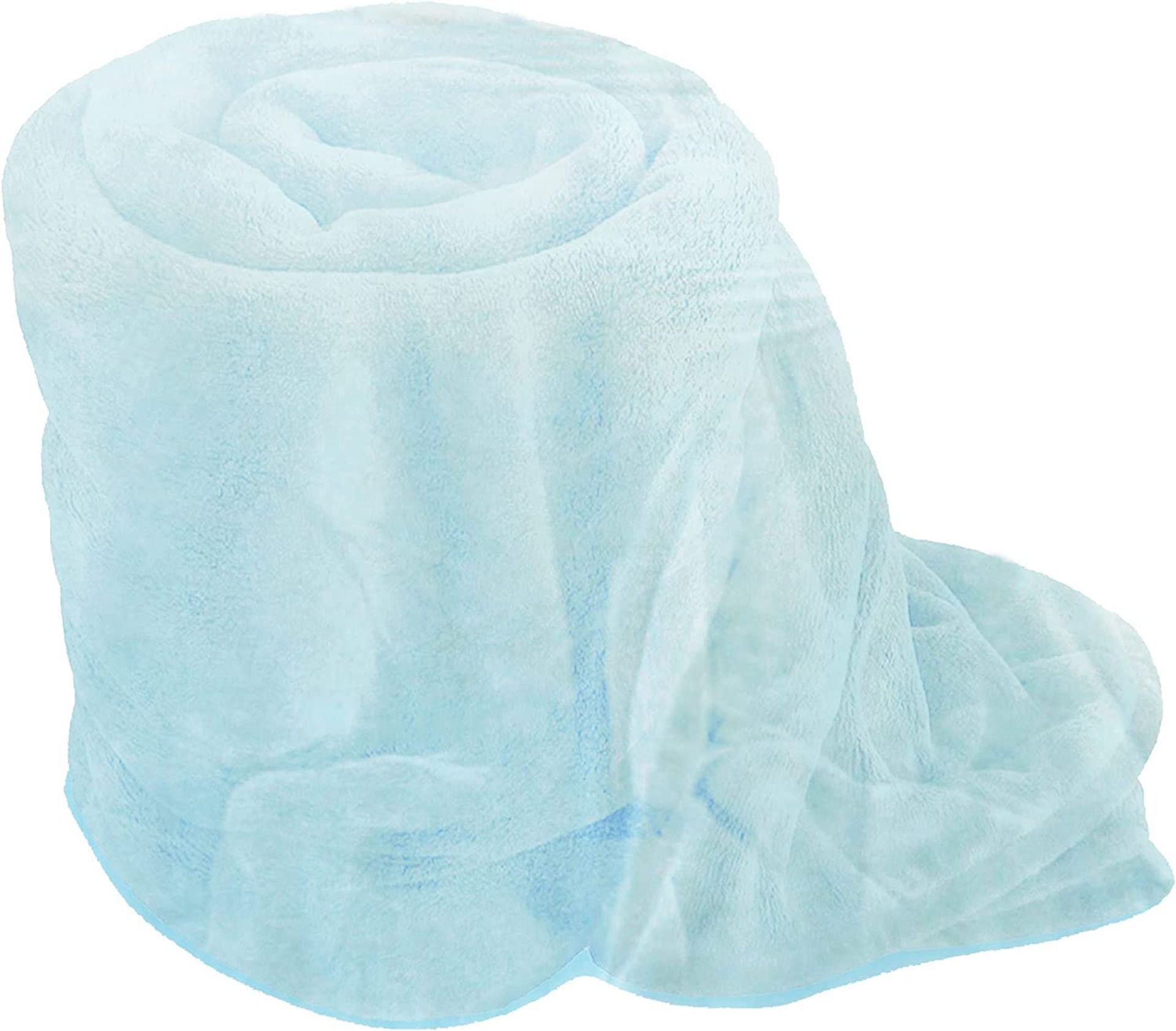 Sky Blue Cosy Fleece Blanket Soft Touch 400 GSM Warm Faux Fur Mink Throw 200x240 cm