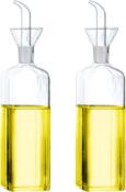 RRP £24.99 Lanhope Oil Bottle Glass Olive Oil Dispenser Bottle, Set of 2 500ml