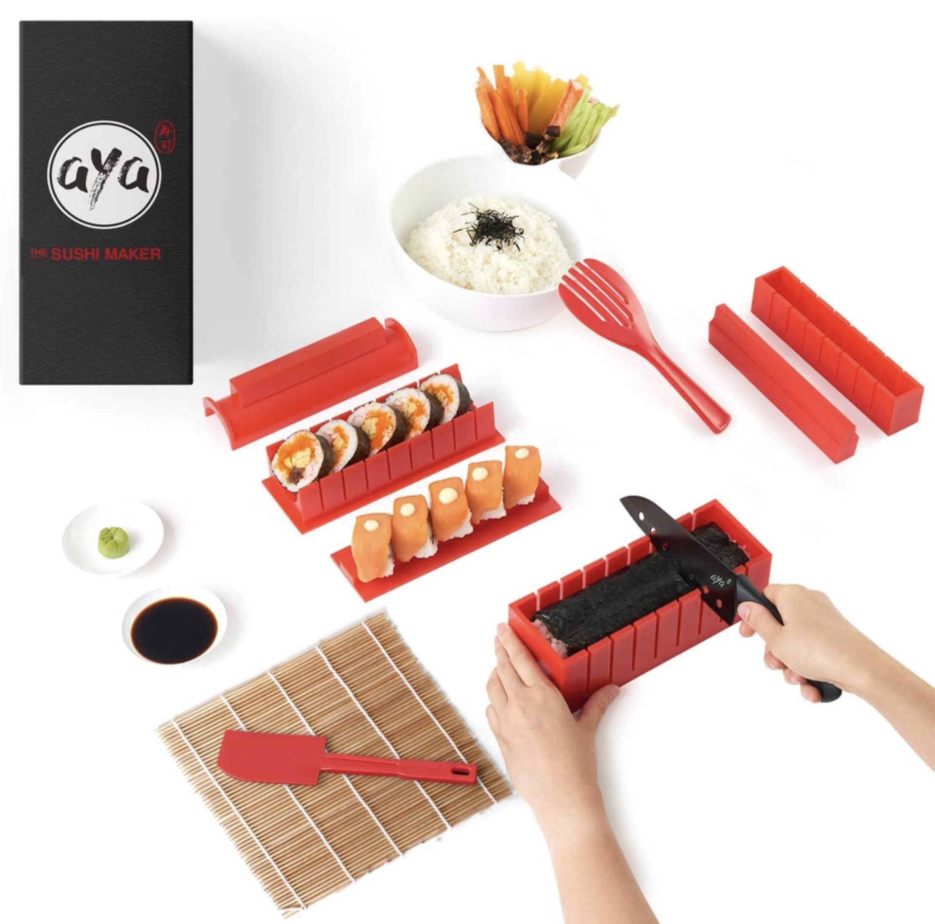 RRP £34.99 Aya Sushi Making Sushi Maker 2 - Easy and Fun 12 Piece Sushi Set